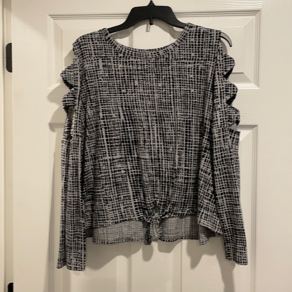 Black and white blouse